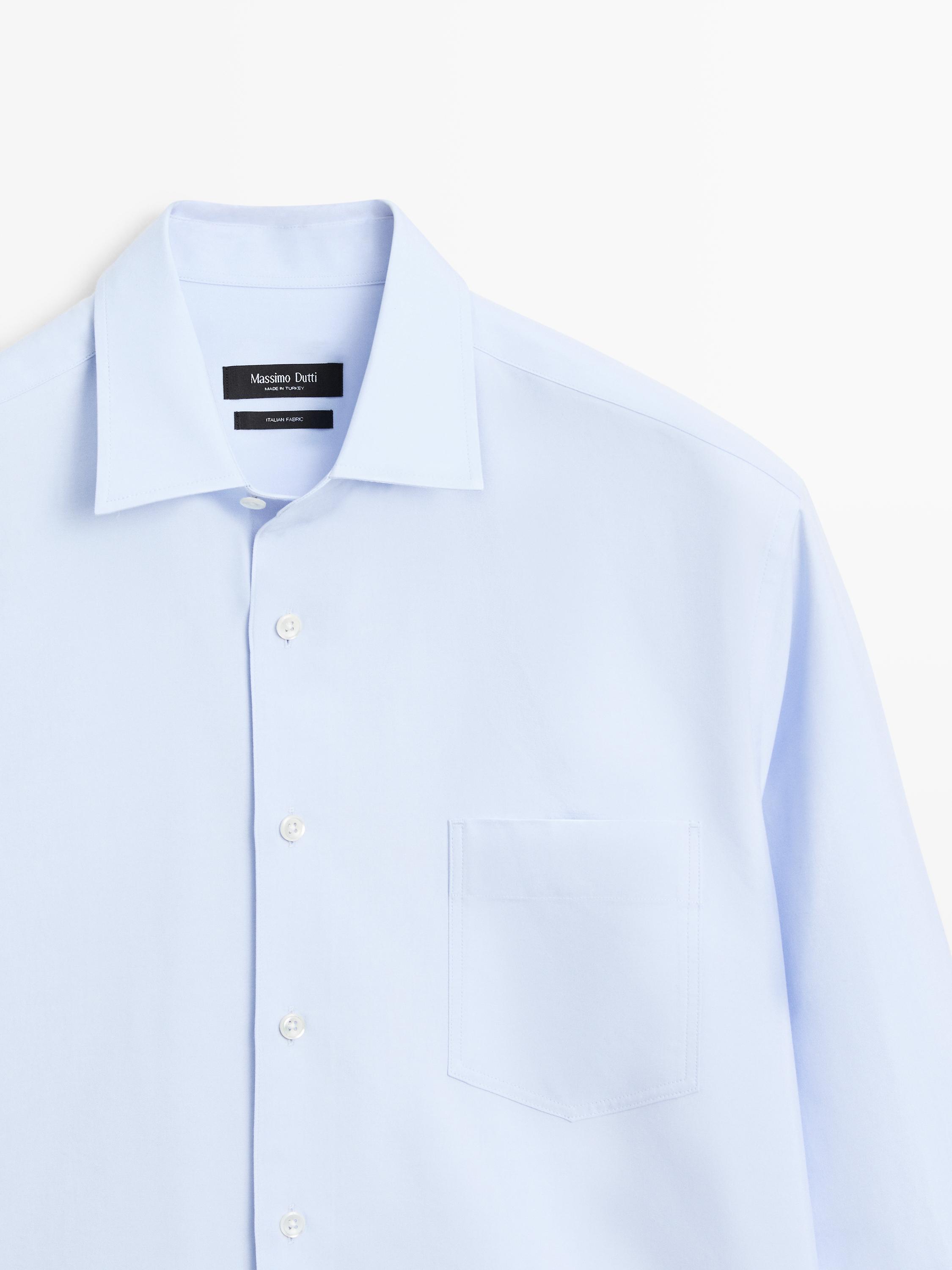 Slim fit cotton blend shirt